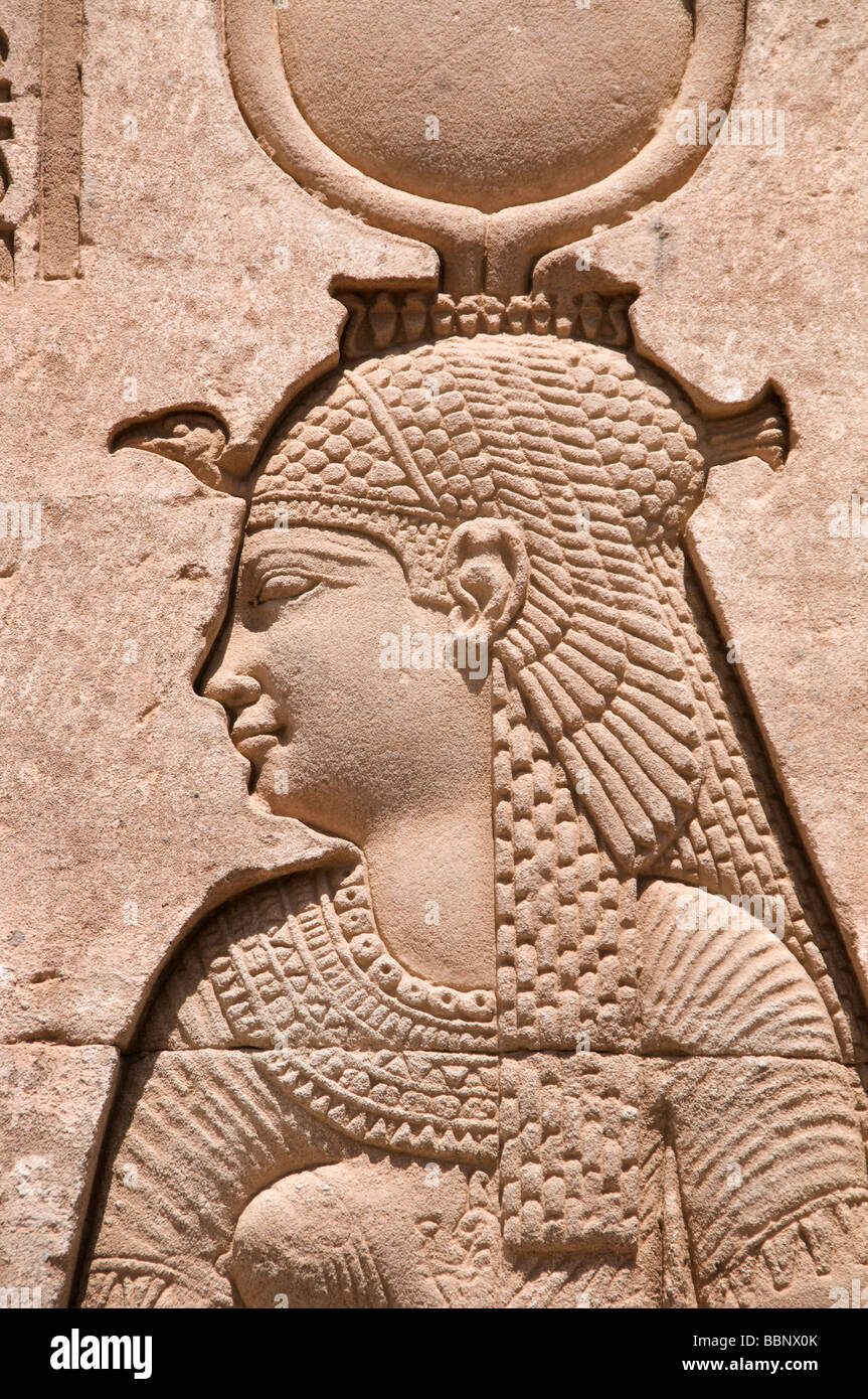 Dendera Cleopatra  Roman Temple Cleopatra 69 - 30 BC was the last was the last pharaoh of Ancient Egypt Stock Photo