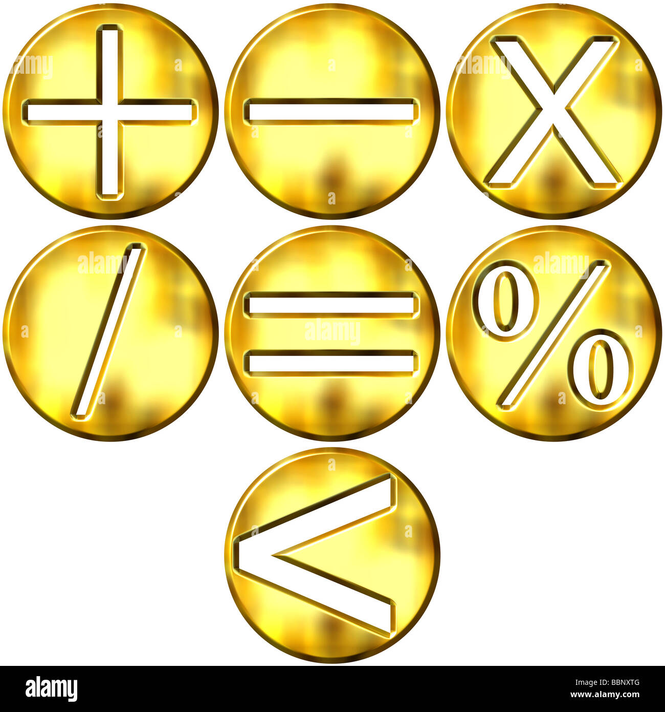 3d golden math symbols Stock Photo