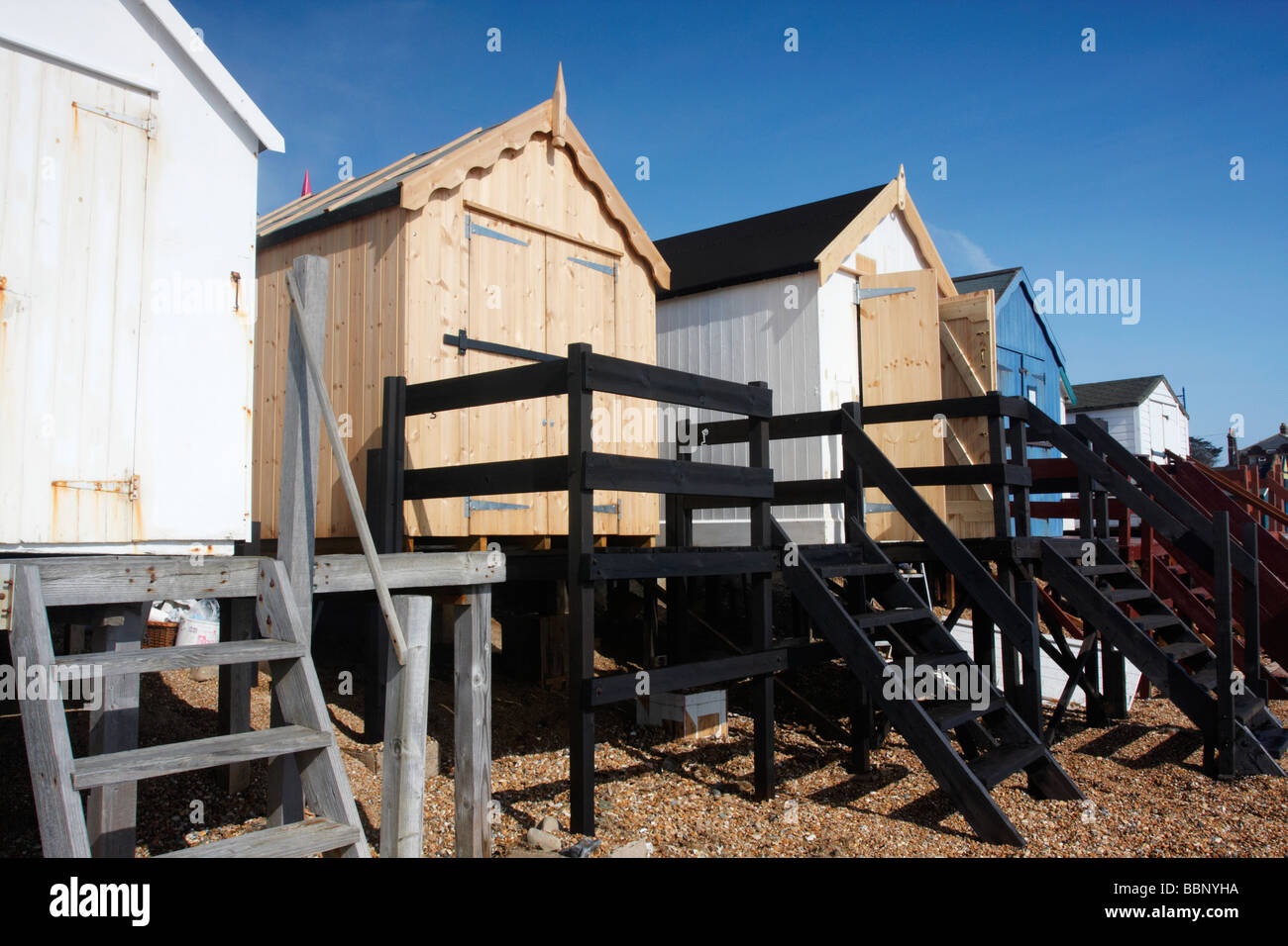Beach huts at Felixstowe on the Suffolk Coast Stock Photo Alamy