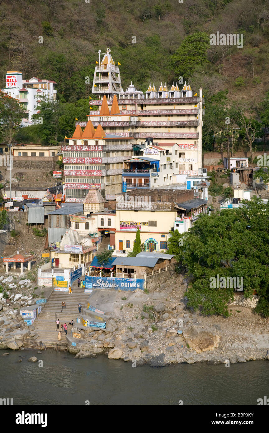 Temple swarg ashram rishikesh uttarakhand hires stock photography and