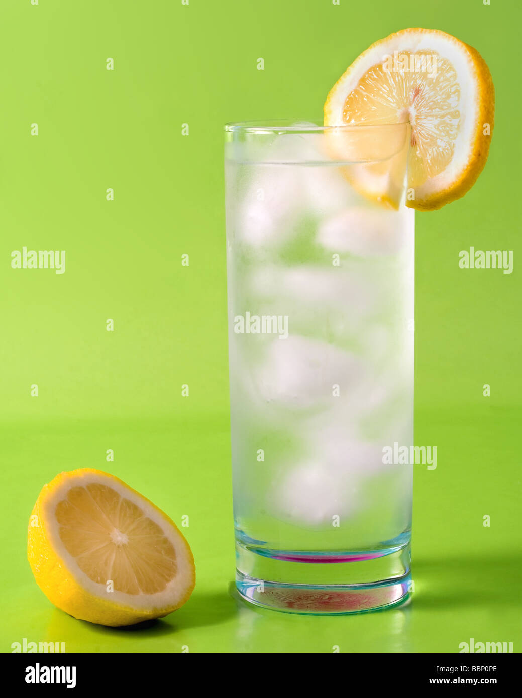 Refreshing ice water with lemon Stock Photo Alamy