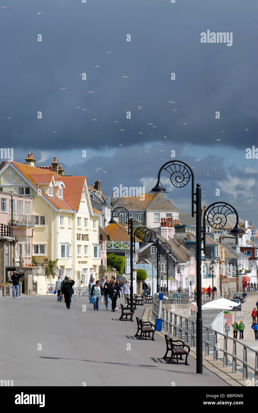 Lyme Regis Early Summer storm clouds Stock Photo