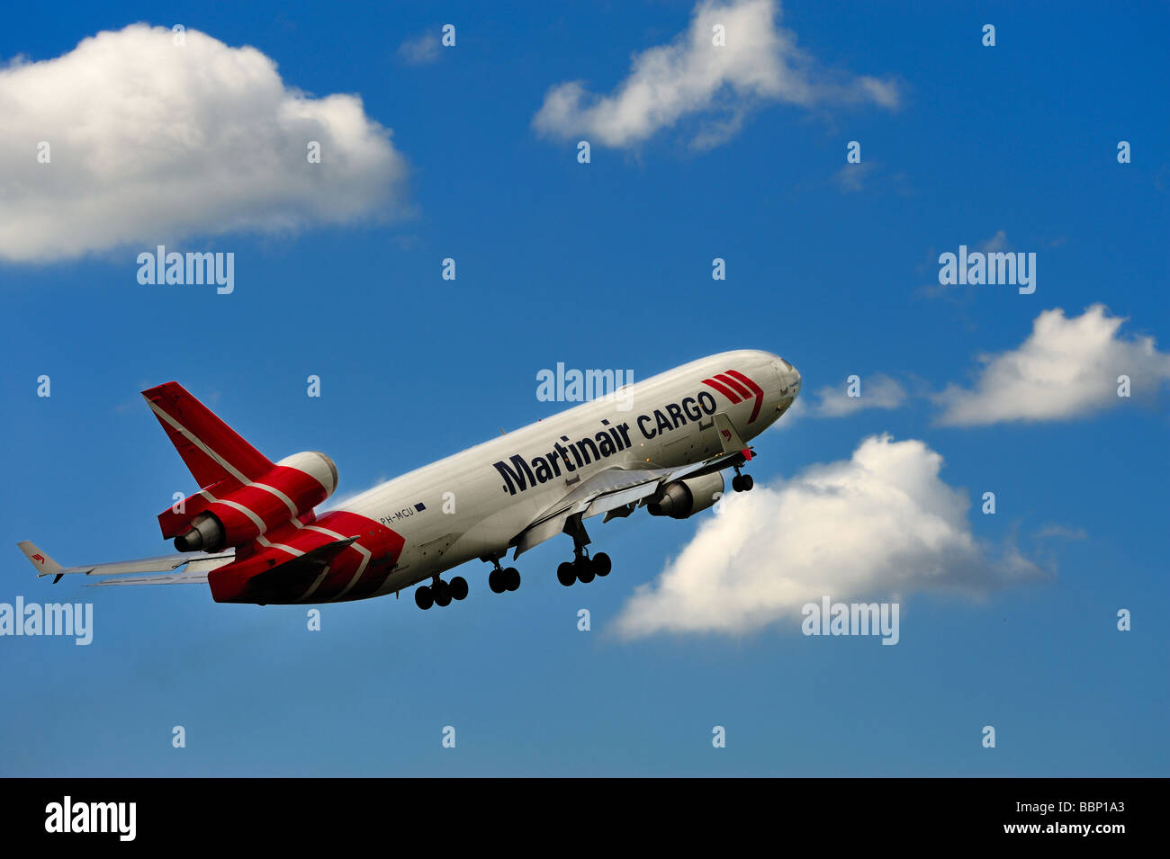 Martinair Cargo plane on take off Amsterdam airport The Netherlands Stock Photo