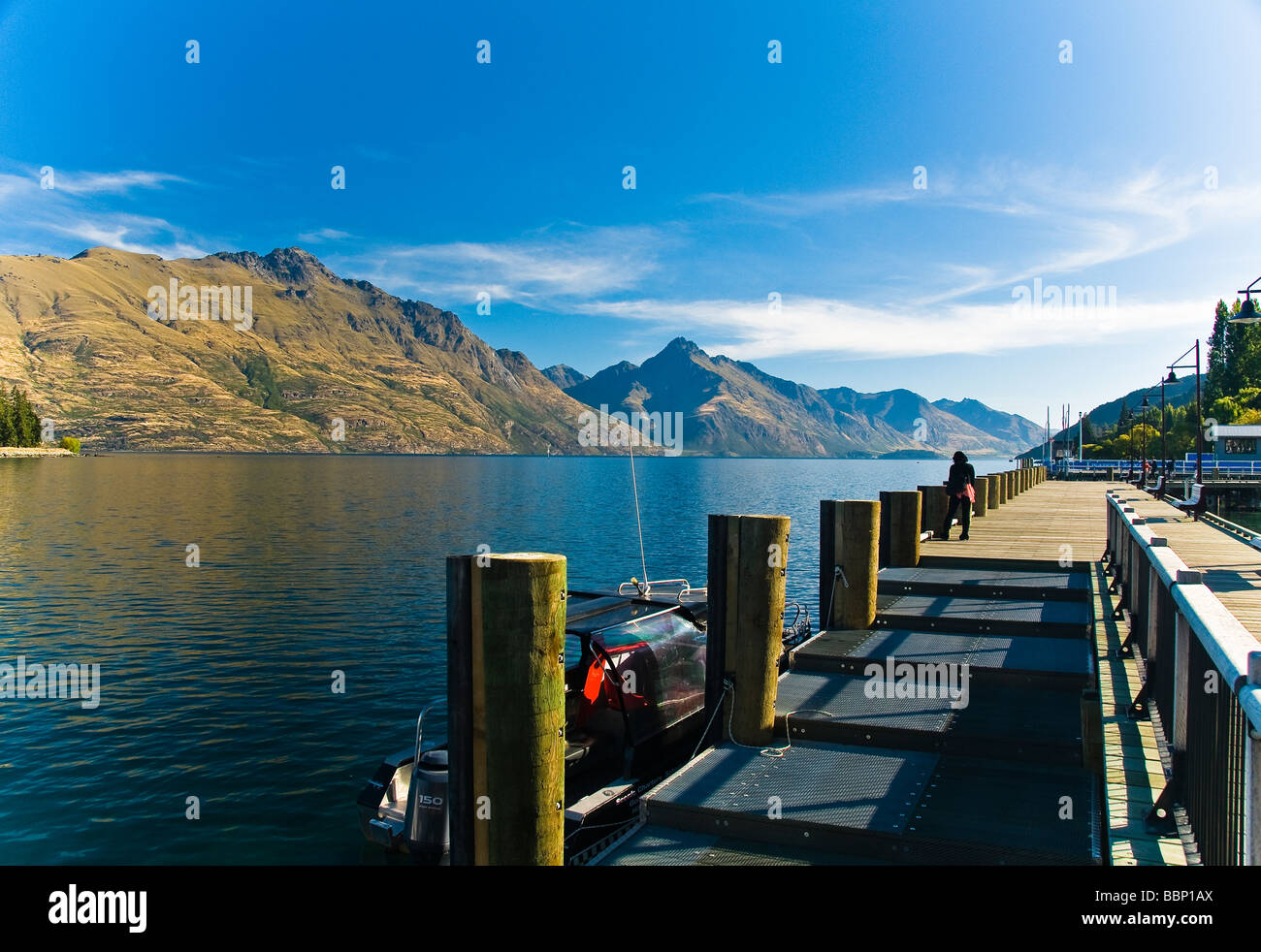 Steamer Wharf waterfront Queenstown South Island New Zealand Stock Photo