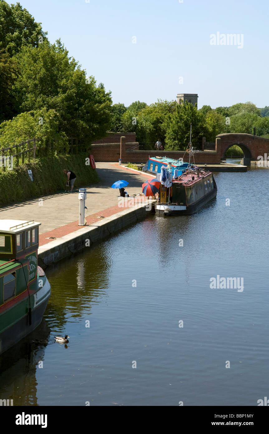 Boats in the Shireoaks Marina, on the Chesterfield Canal near Worksop, Nottinghamshire, England Stock Photo