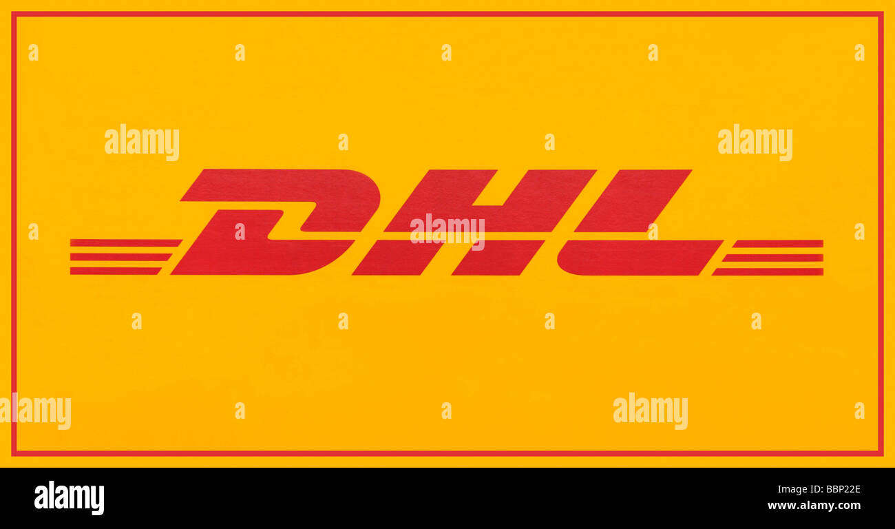 DHL mail service logo Stock Photo