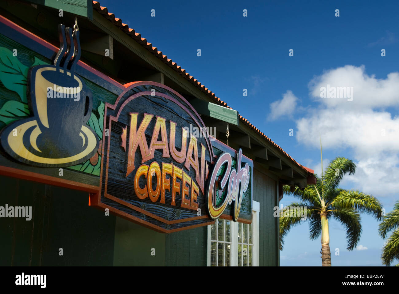 Kauai Coffee Cafe and Visitor Center on Kauai island Hawaii USA Stock