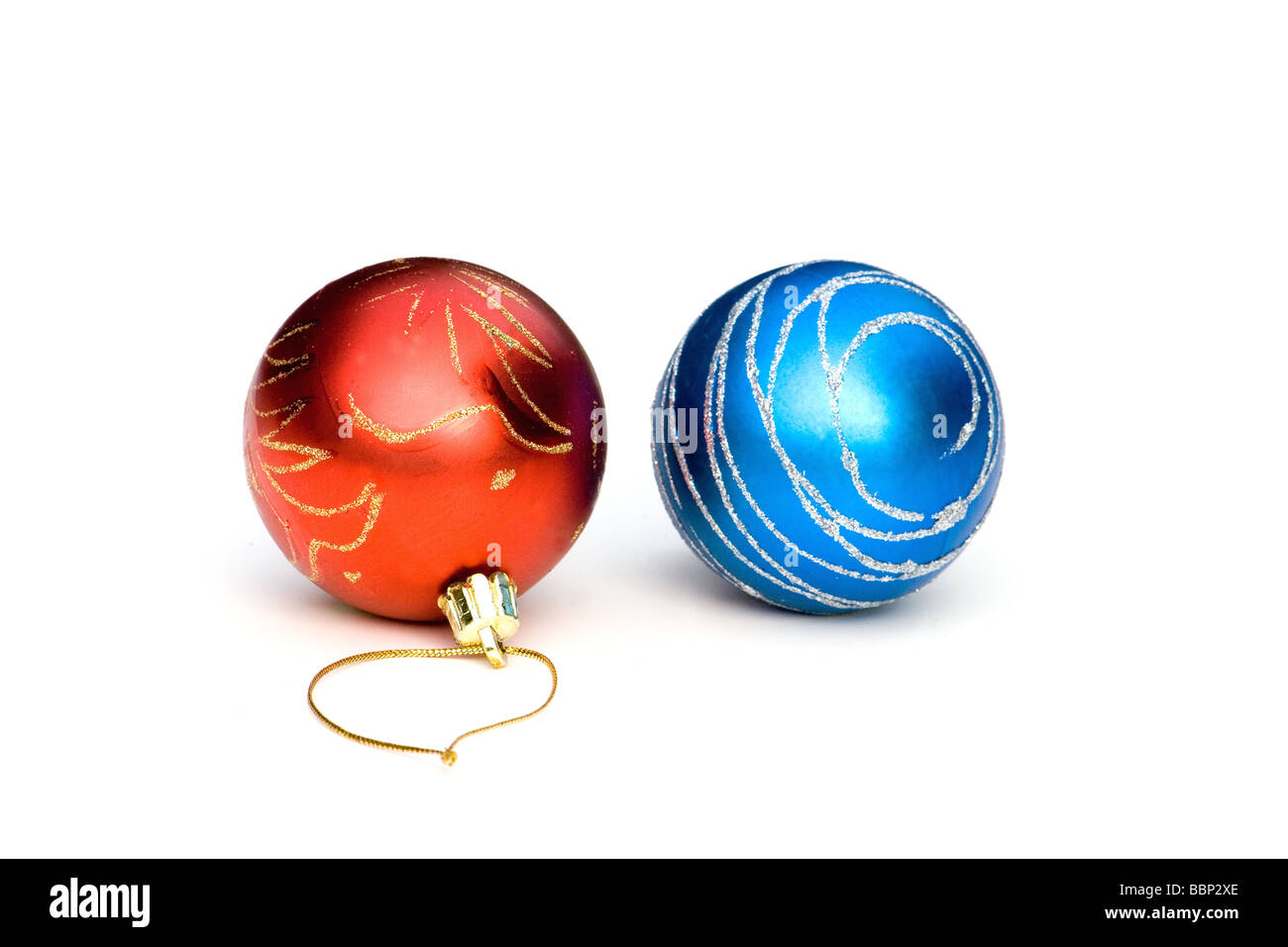 Christmas balls on white background Stock Photo