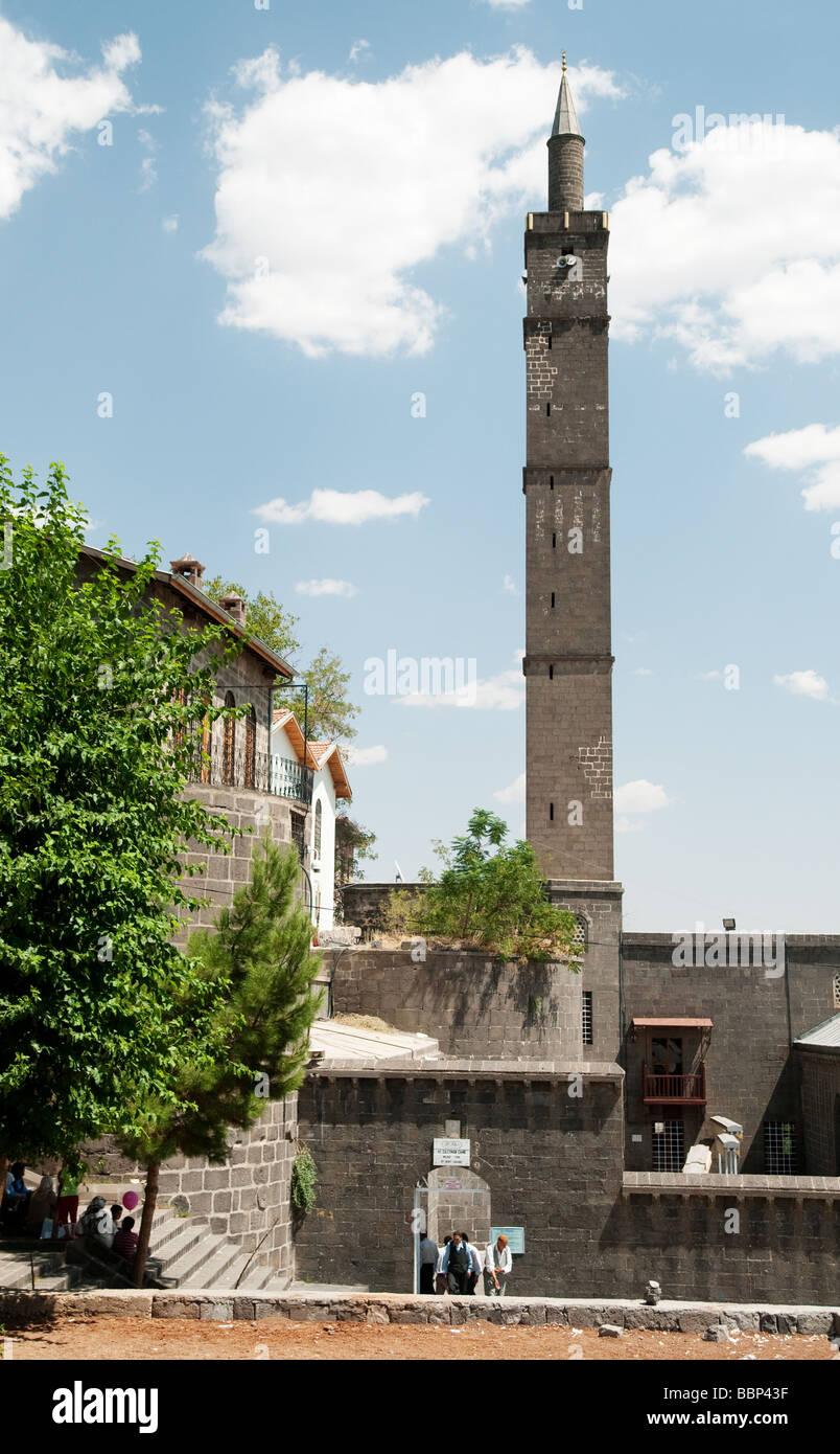 Old tower in historical centre of Diyarbakir city Stock Photo