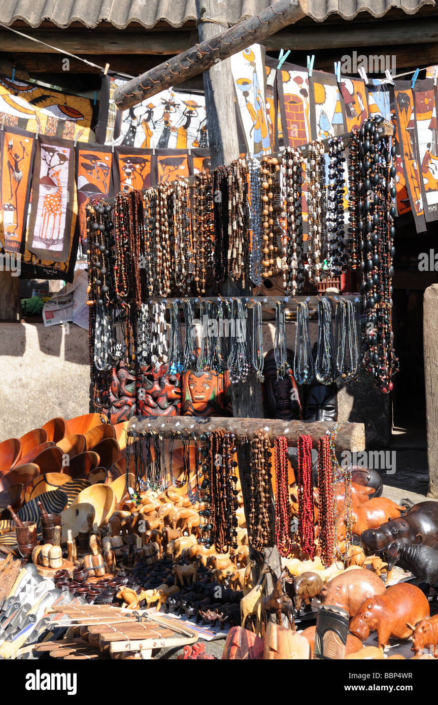 African beads batik and artefacts for saale Swaziland South Africa Stock Photo