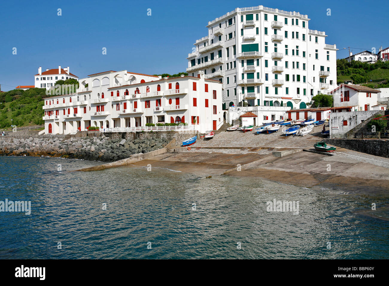 PORT OF GUETHARY, PYRENEES ATLANTIQUES, (64), FRANCE, BASQUE COUNTRY,  BASQUE COAST Stock Photo - Alamy