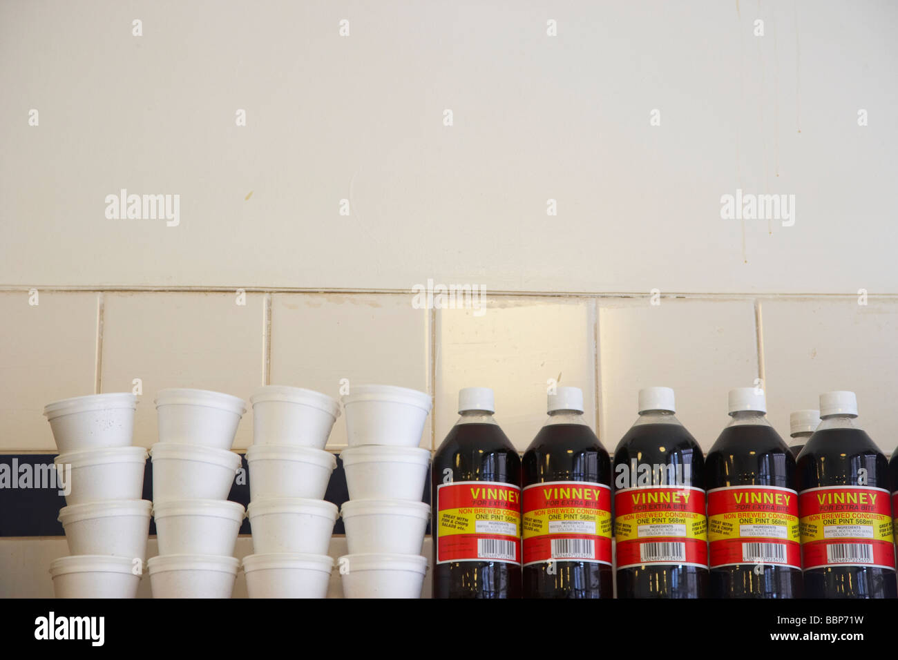 Vinegar and containers, arranged in cafe Stock Photo Alamy