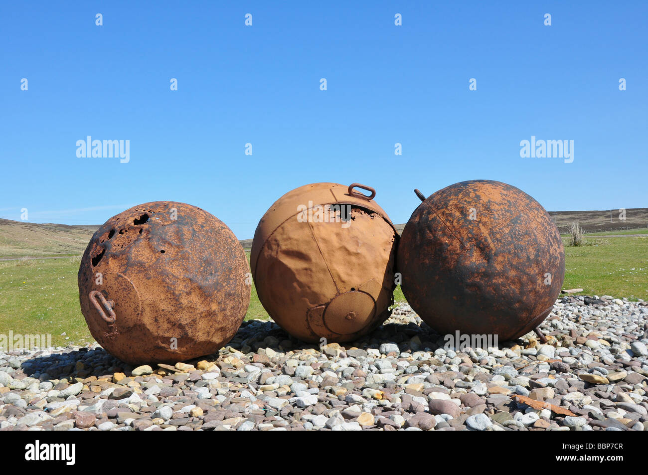 Three Buoy near Achiltibuie Scotland Stock Photo