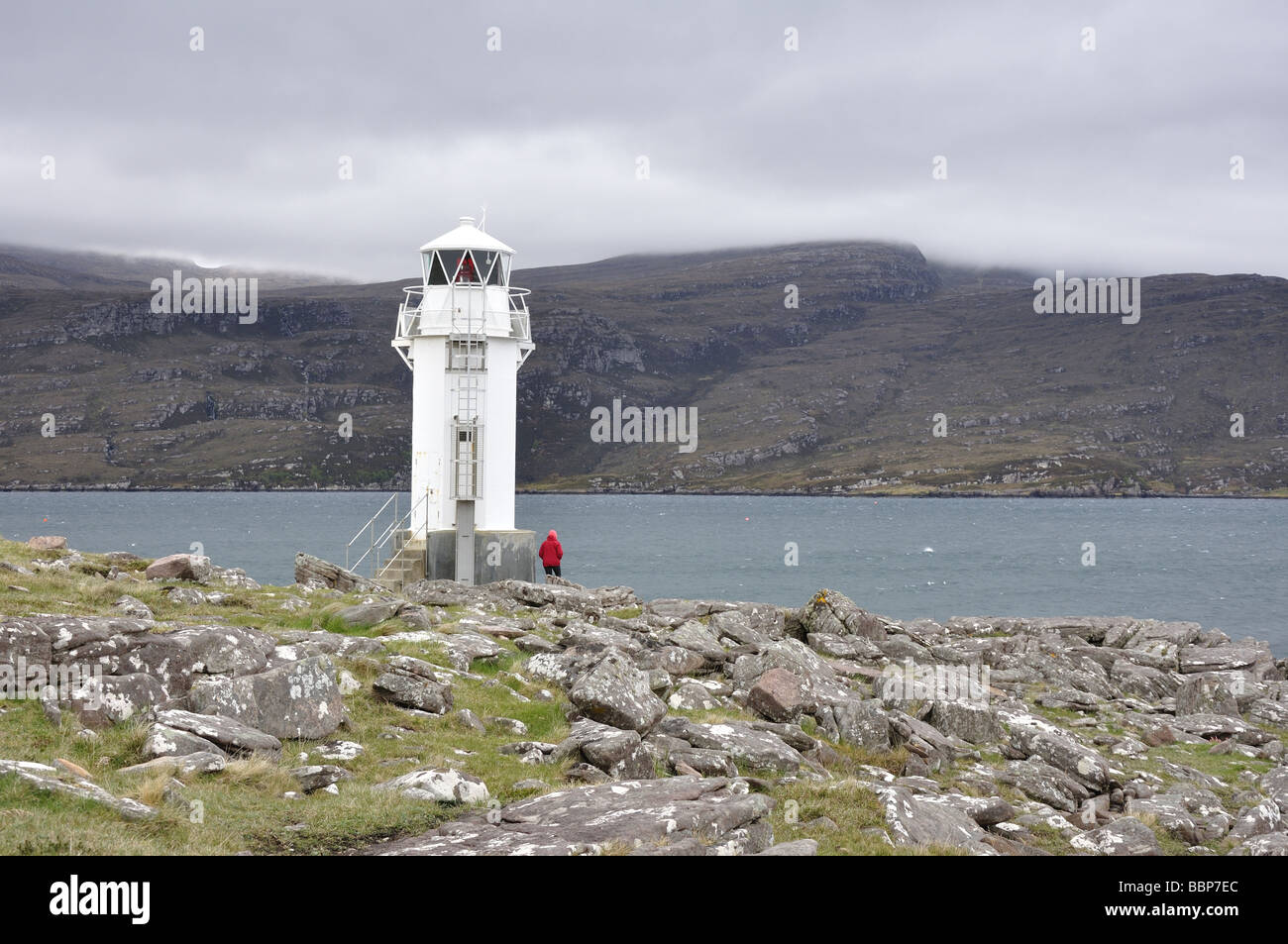 Lighthouse Rhue Scotland Stock Photo