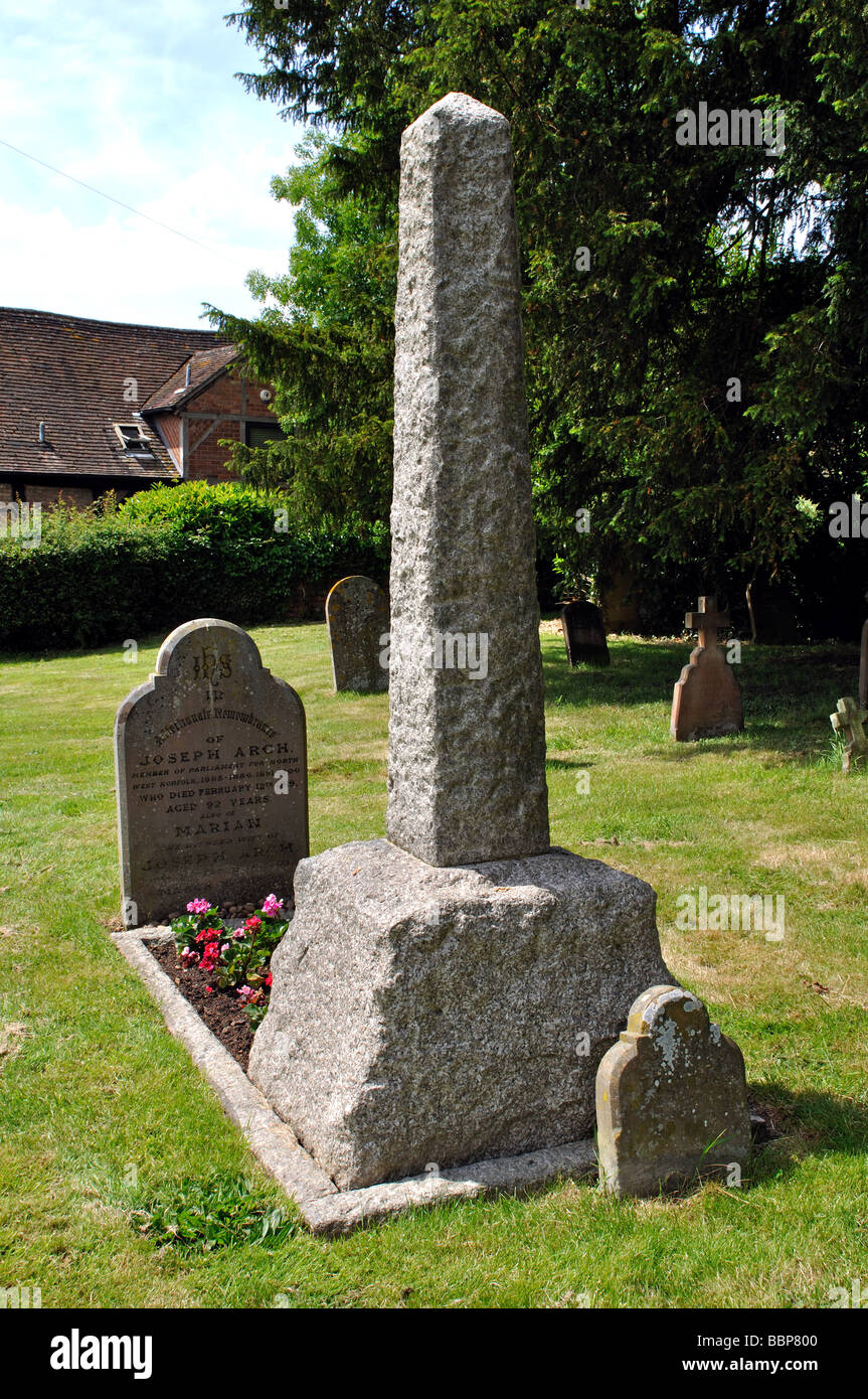 Joseph Arch grave, Barford, Warwickshire, England, UK Stock Photo