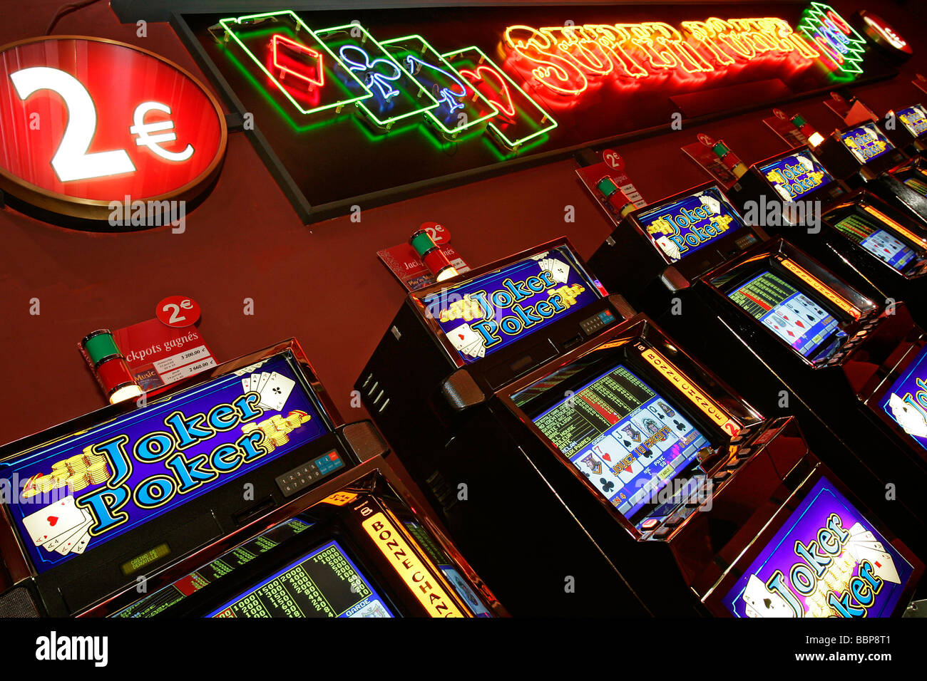 SLOT MACHINE, THE CASINO IN DEAUVILLE, CALVADOS (14), NORMANDY, FRANCE Stock Photo