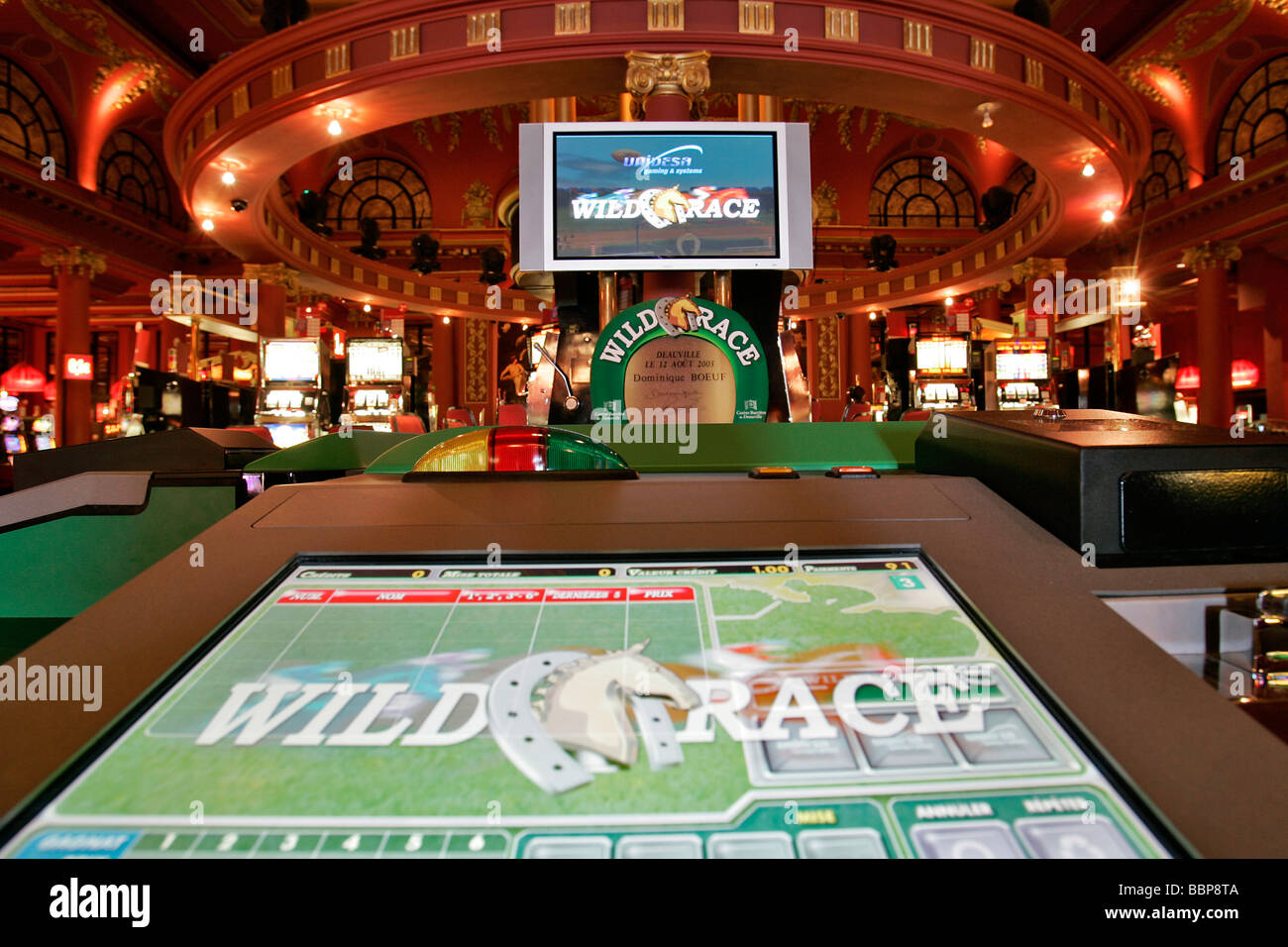 SLOT MACHINE, THE CASINO IN DEAUVILLE, CALVADOS (14), NORMANDY, FRANCE Stock Photo
