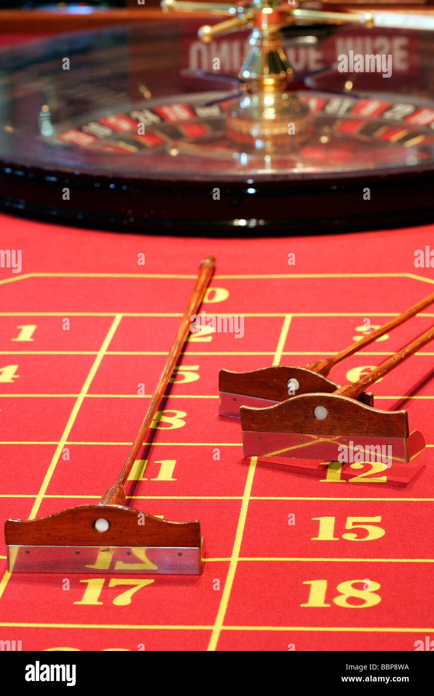 GAMING TABLES, THE CASINO IN DEAUVILLE, CALVADOS (14), NORMANDY, FRANCE Stock Photo