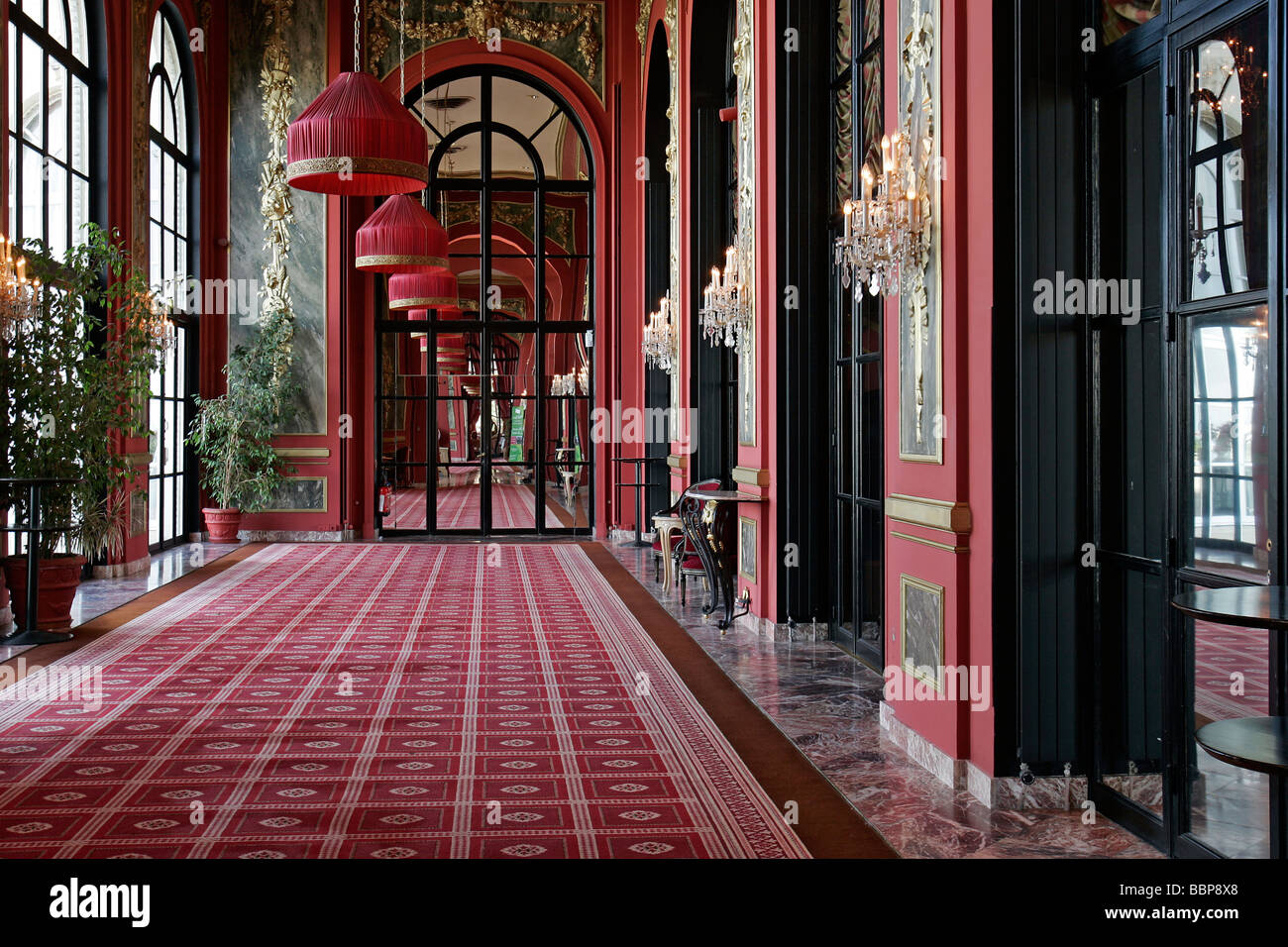 INTERIOR HALL, THE CASINO IN DEAUVILLE, CALVADOS (14), NORMANDY, FRANCE Stock Photo