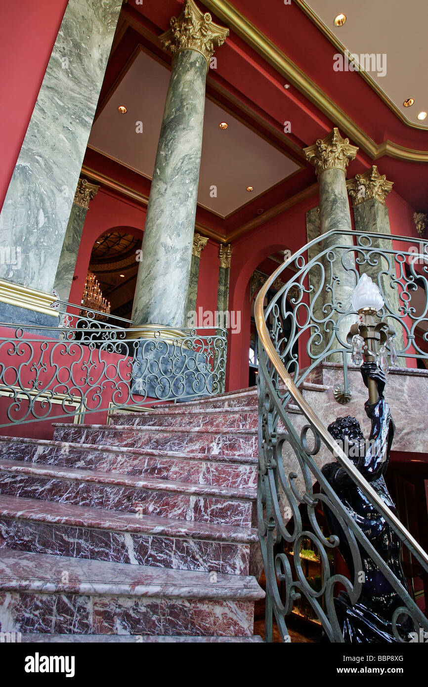 STAIRWAY, THE CASINO IN DEAUVILLE, CALVADOS (14), NORMANDY, FRANCE Stock Photo