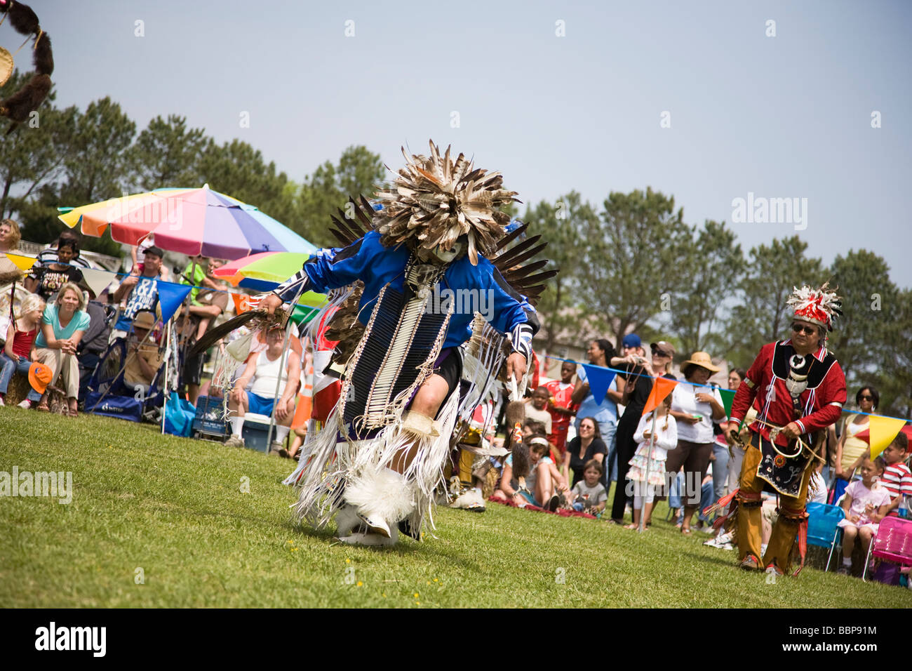 Eagle Tail, a Native American from the Micmac tribe of Canada, dances