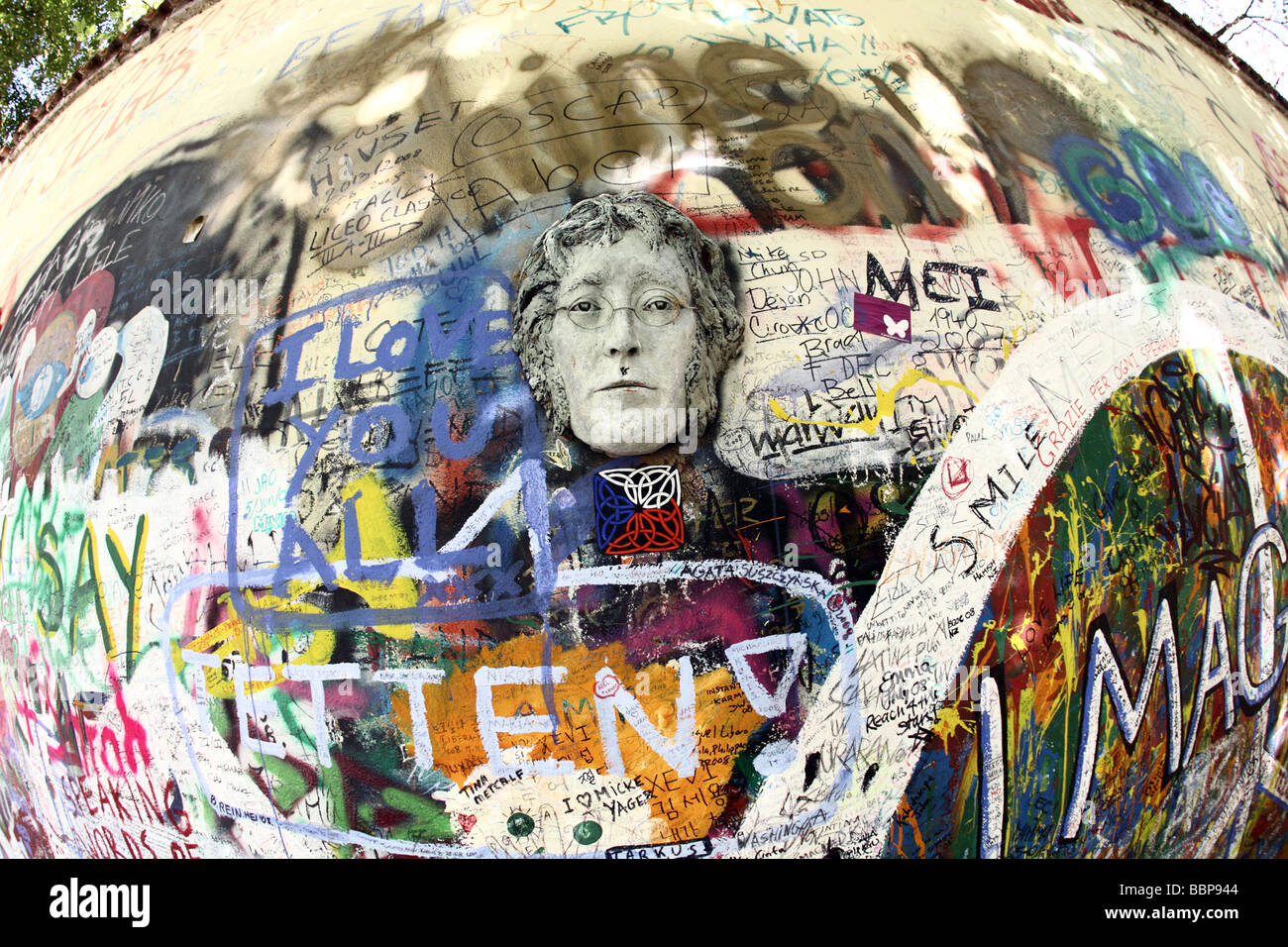 John Lennon Wall Stock Photo