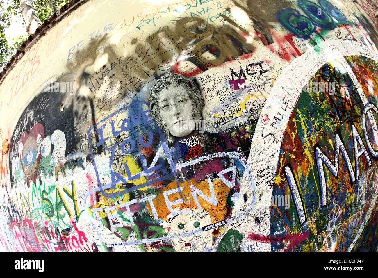 John Lennon Wall Stock Photo