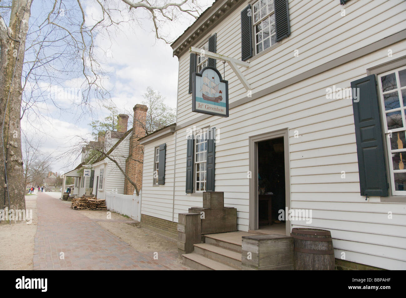 Colonialstyle houses line the streets of Colonial Williamsburg