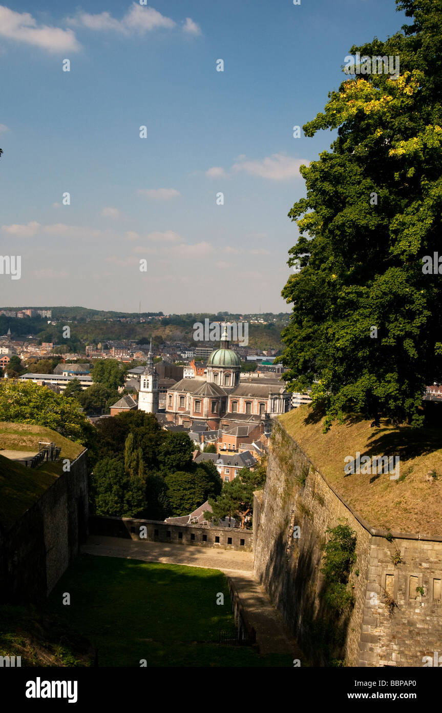 View from the Citadel in Namur over the Meuse River Wallonia Belgium Stock Photo