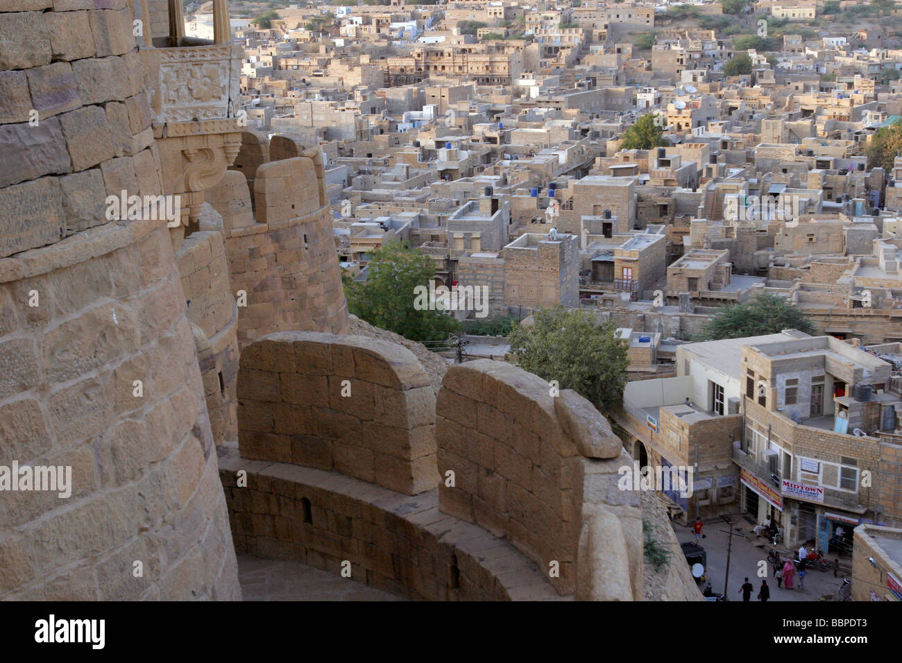 A view from the Jaisalmer Fort in Rajasthan in India Stock Photo