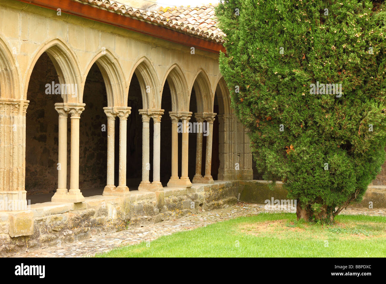 Romanesque Benedictine abbey Saint Hilaire Languedoc-Roussillon France Stock Photo