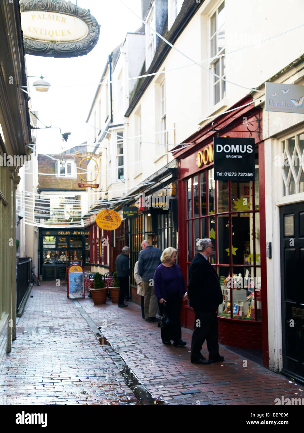 boutique shops, The Lanes, Brighton Stock Photo Alamy