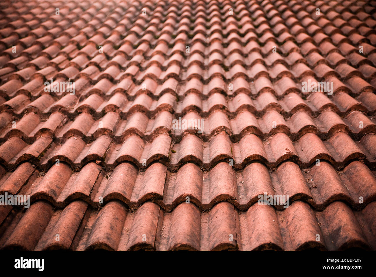 Detail of brick tile roof Stock Photo - Alamy