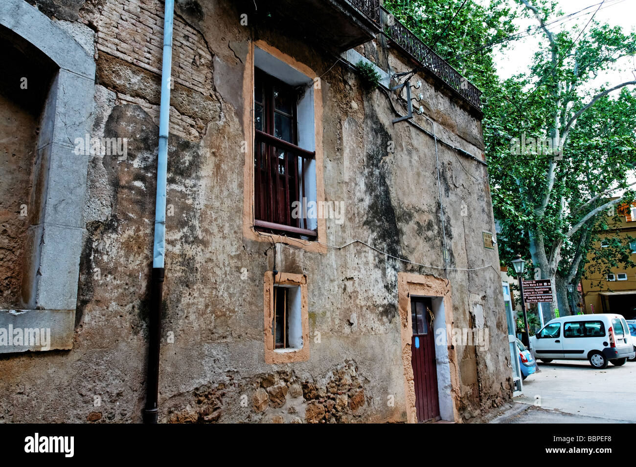 Old building in Llado, near Figueres, Northern Spain. Stock Photo