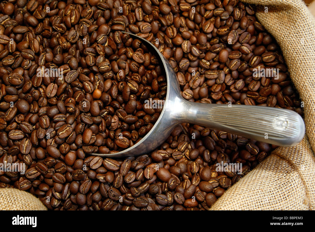 Coffee beans in a hessian sack hi-res stock photography and images - Alamy