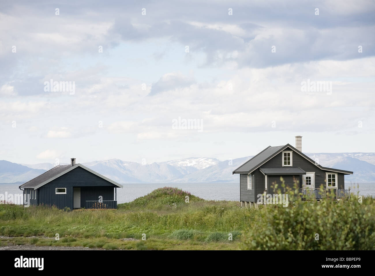 Small wooden houses on sea coast North Sea Norway Stock Photo - Alamy