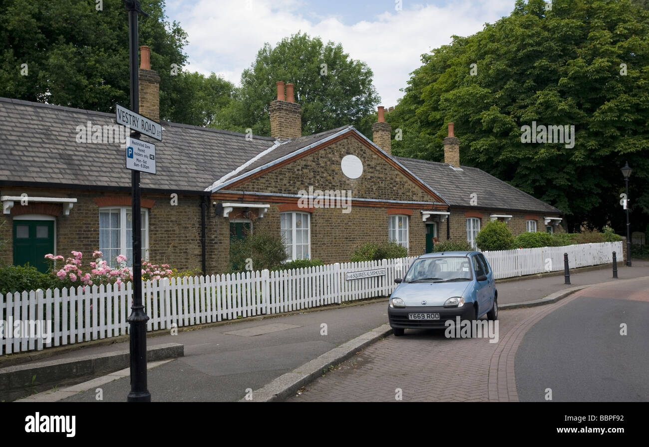 “Squires Almshouses” “ Walthamstow Village” “ Walthamstow Conservation Area” “London Borough of Waltham Forest” LBWF East London Stock Photo