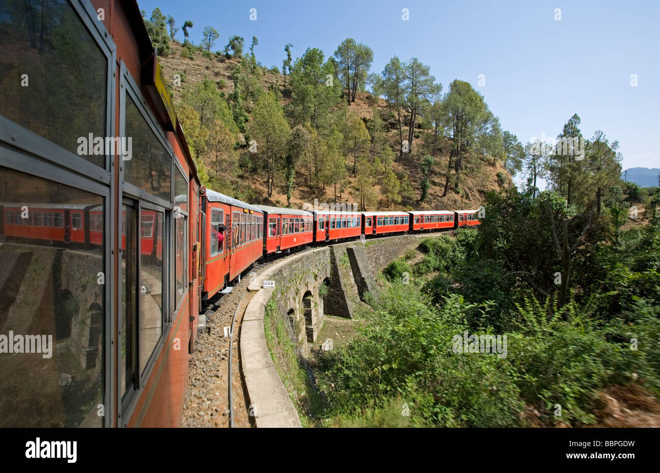 Train Kalka to Shimla. Himachal Pradesh. India Stock Photo