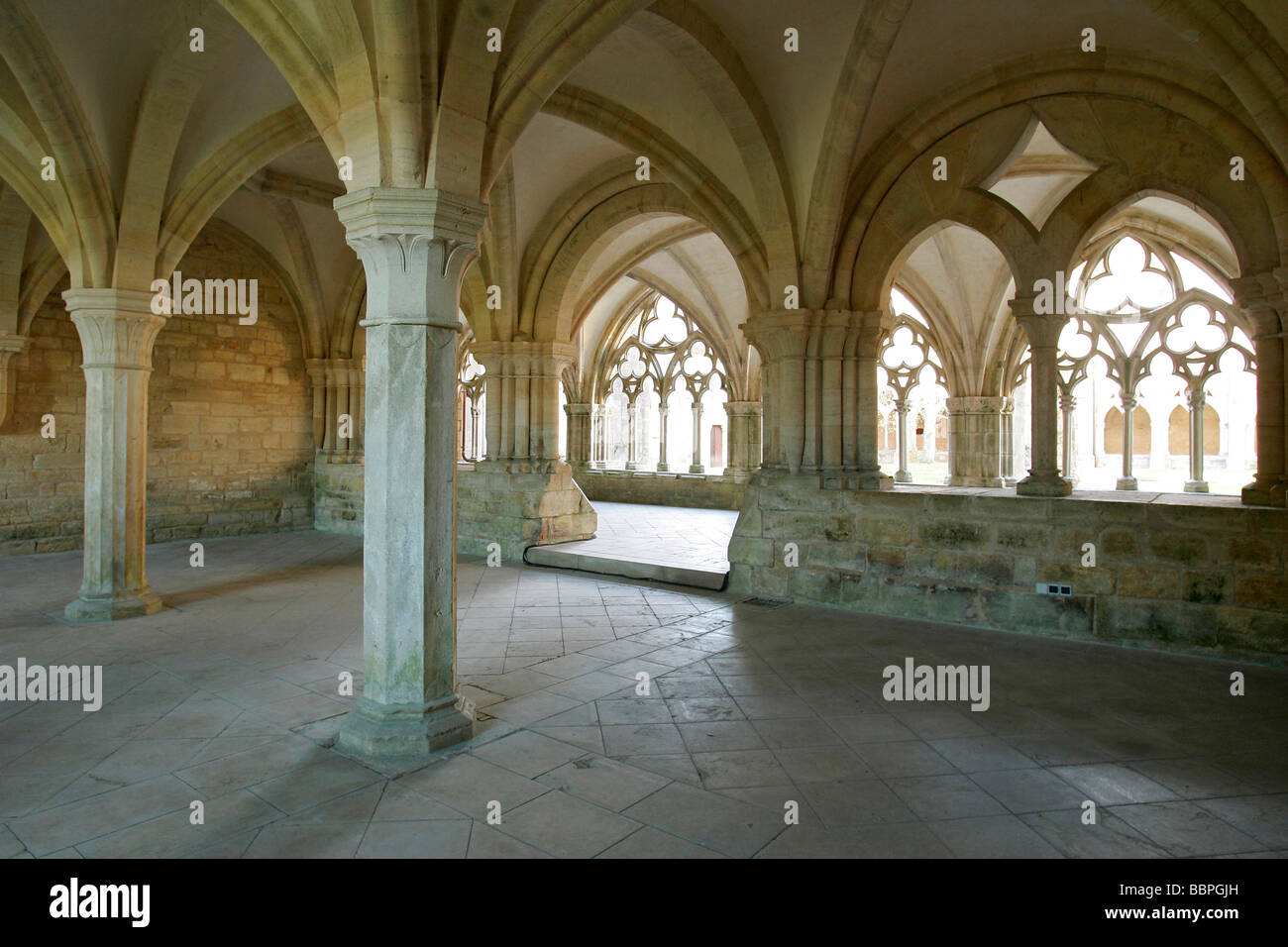 CHAPTER ROOM, NOIRLAC ABBEY, CHER (18), FRANCE Stock Photo