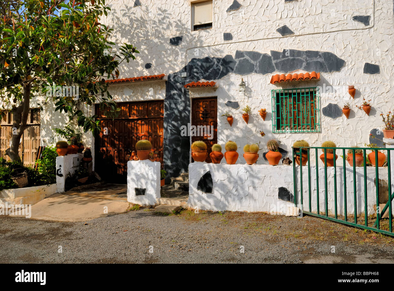 A view to the other building of the courtyard of The Museo de Piedra Y Artesania Canaria, The Canary Island Craft and Stone Muse Stock Photo