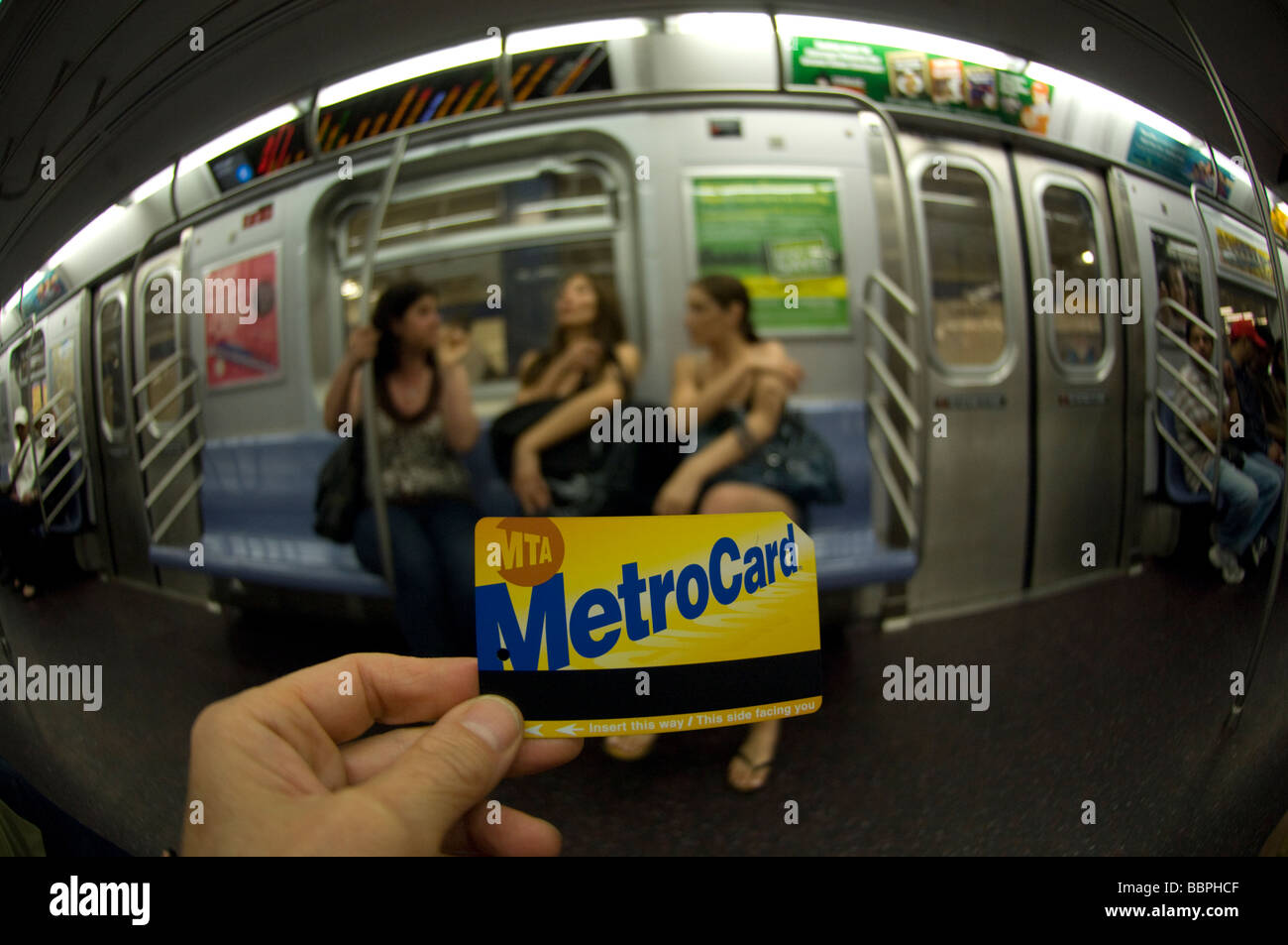 A New York City MTA metrocard in the subway in New York on Sunday  May 24 2009 Frances M Roberts Stock Photo