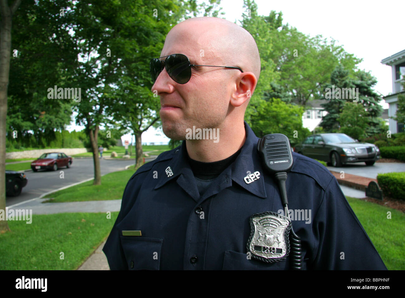 Grosse Pointe Park Cop Michigan USA Stock Photo Alamy