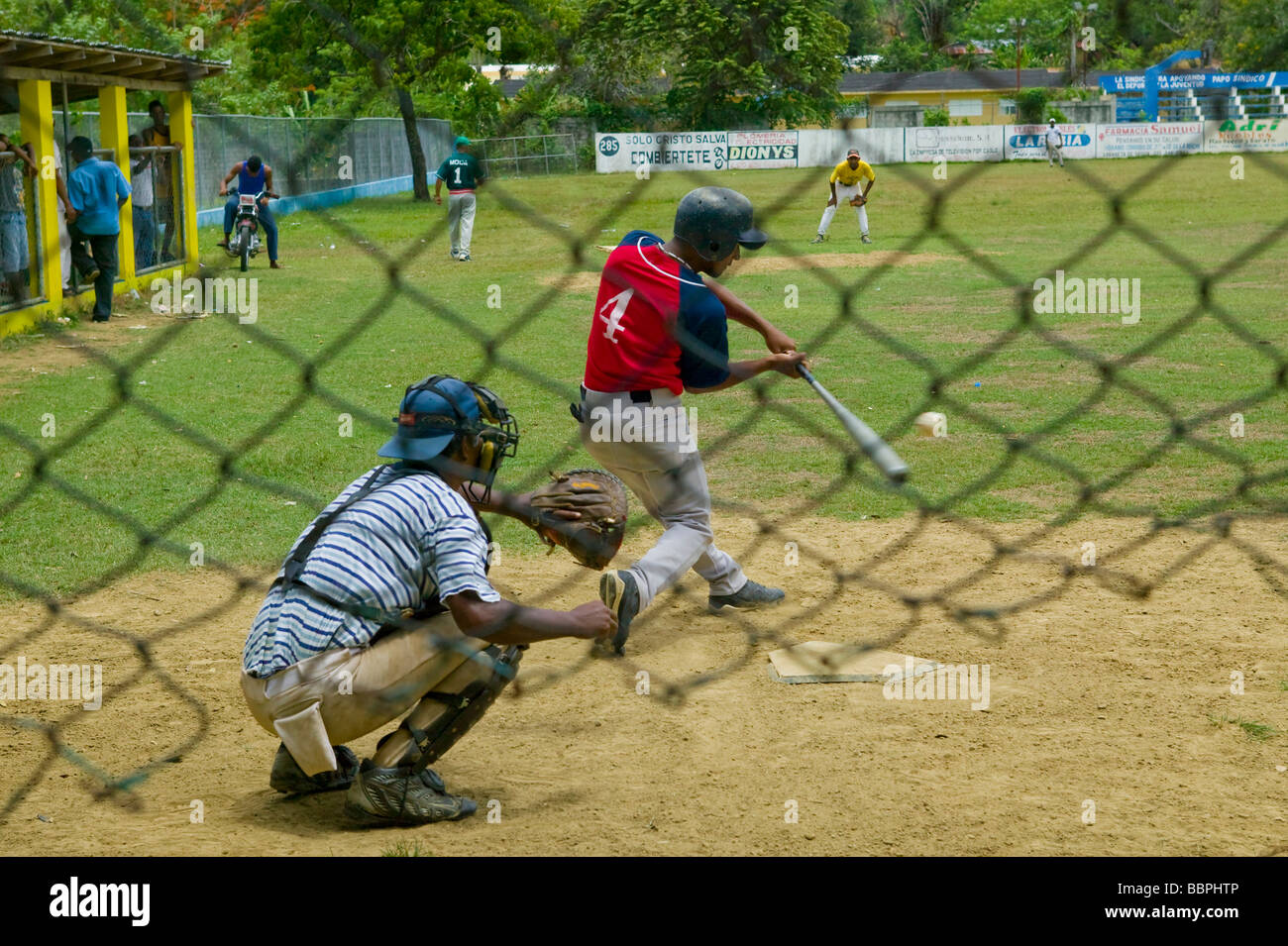 Dominican Republic,West Indies,Caribbean;Baseball game Stock Photo