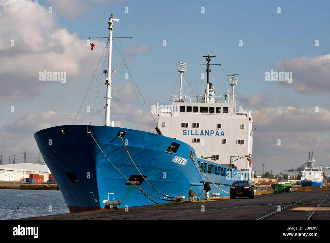 CARGO SHIP DOCKED AT THE COMMERCIAL PORT, LE HAVRE, SEINEMARITIME (76