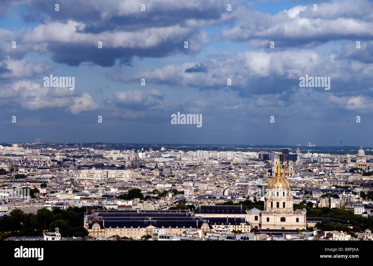 paris france cityscape landscape aerial invalides dome gold gold dome