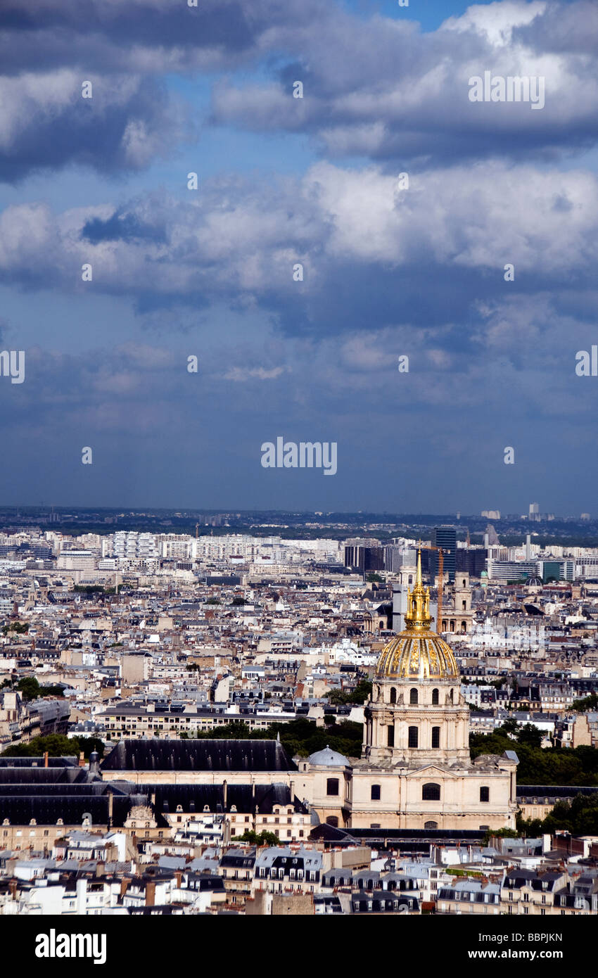 paris france cityscape landscape aerial invalides dome gold gold dome