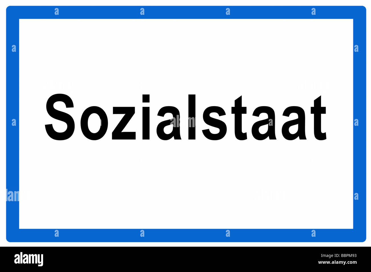 Austrian city limits sign, symbolic image for welfare state Stock Photo