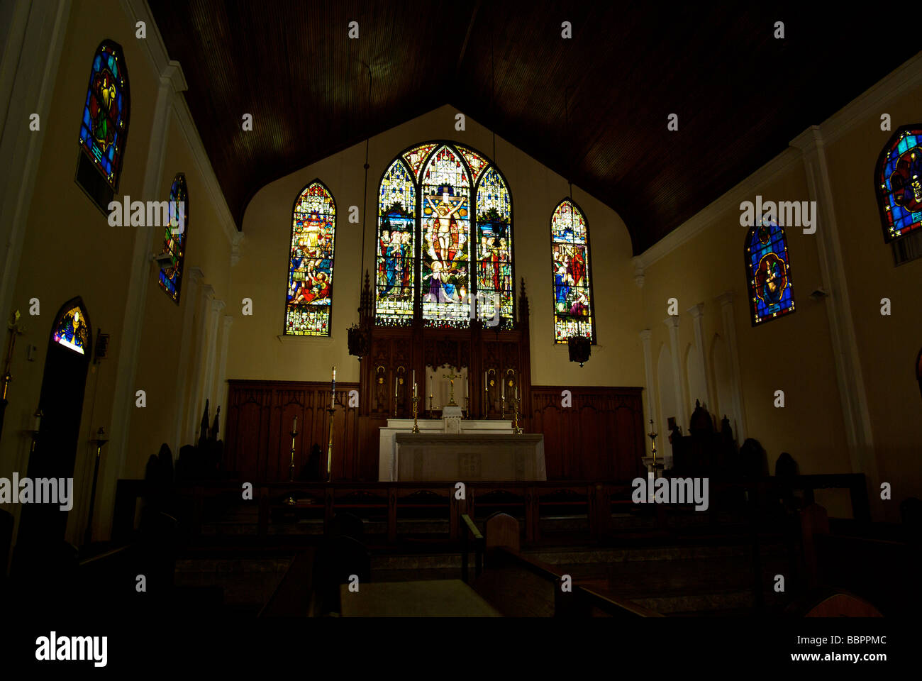 Stunning stained glass windows St Pauls Episcopal church "Key West Florida Stock Photo Alamy