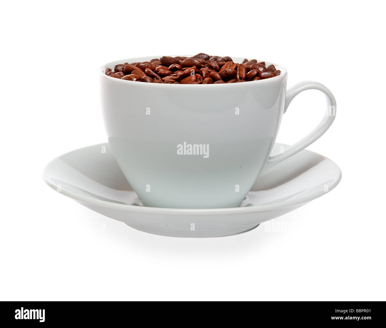 cup of coffee beans isolated over white background Stock Photo - Alamy