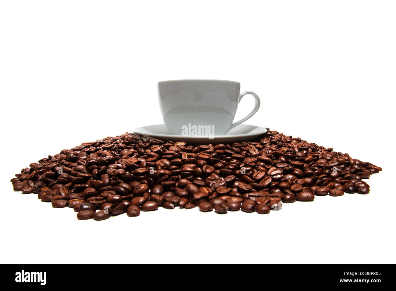 cup of coffee beans isolated over white background Stock Photo - Alamy